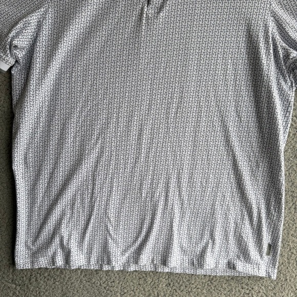 Ted Baker London Mens Geometric Crescent Print Polo Shirt White Gray Size 6 XXL - Picture 2 of 11